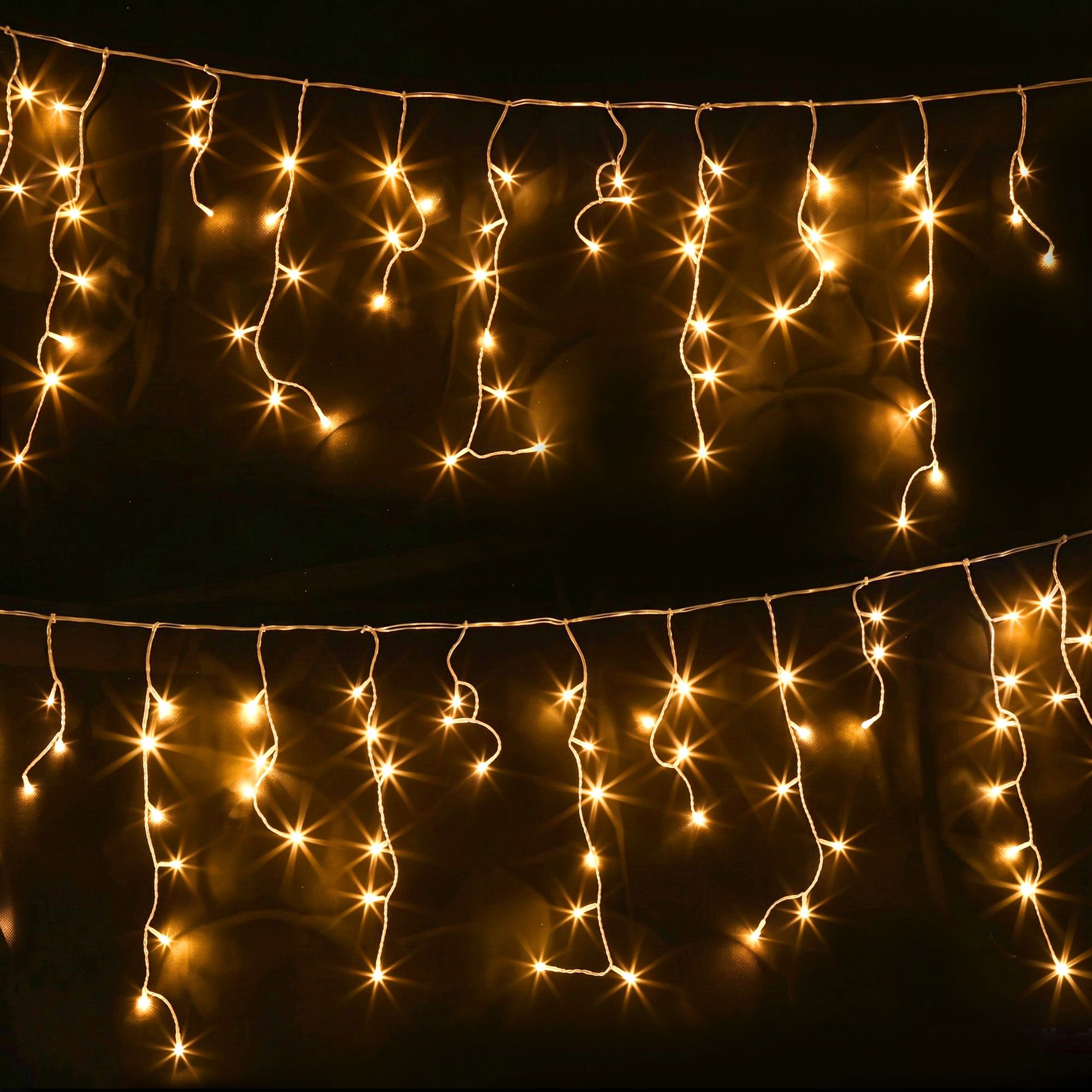 Jingle Jollys 12.5M Solar Christmas Lights Icicle String Light Warm White